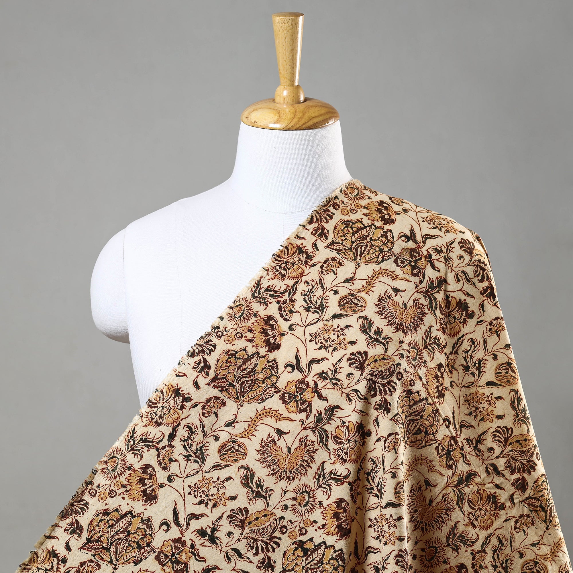 Beige - Pedana Kalamkari Block Printed Handloom Cotton Towel main image 1