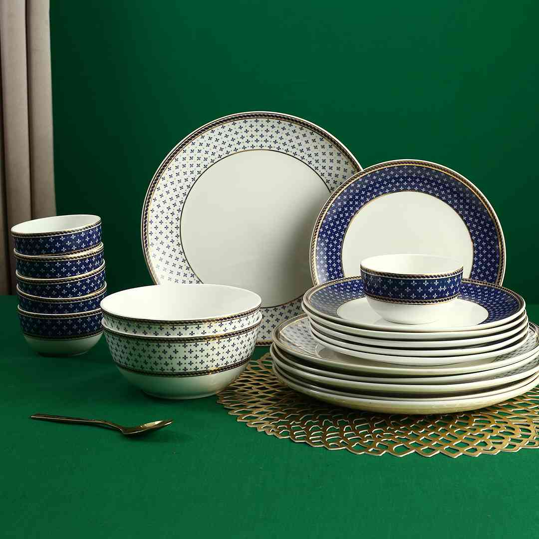 Sicilia Fine Bone China Dinner Set Royal Blue