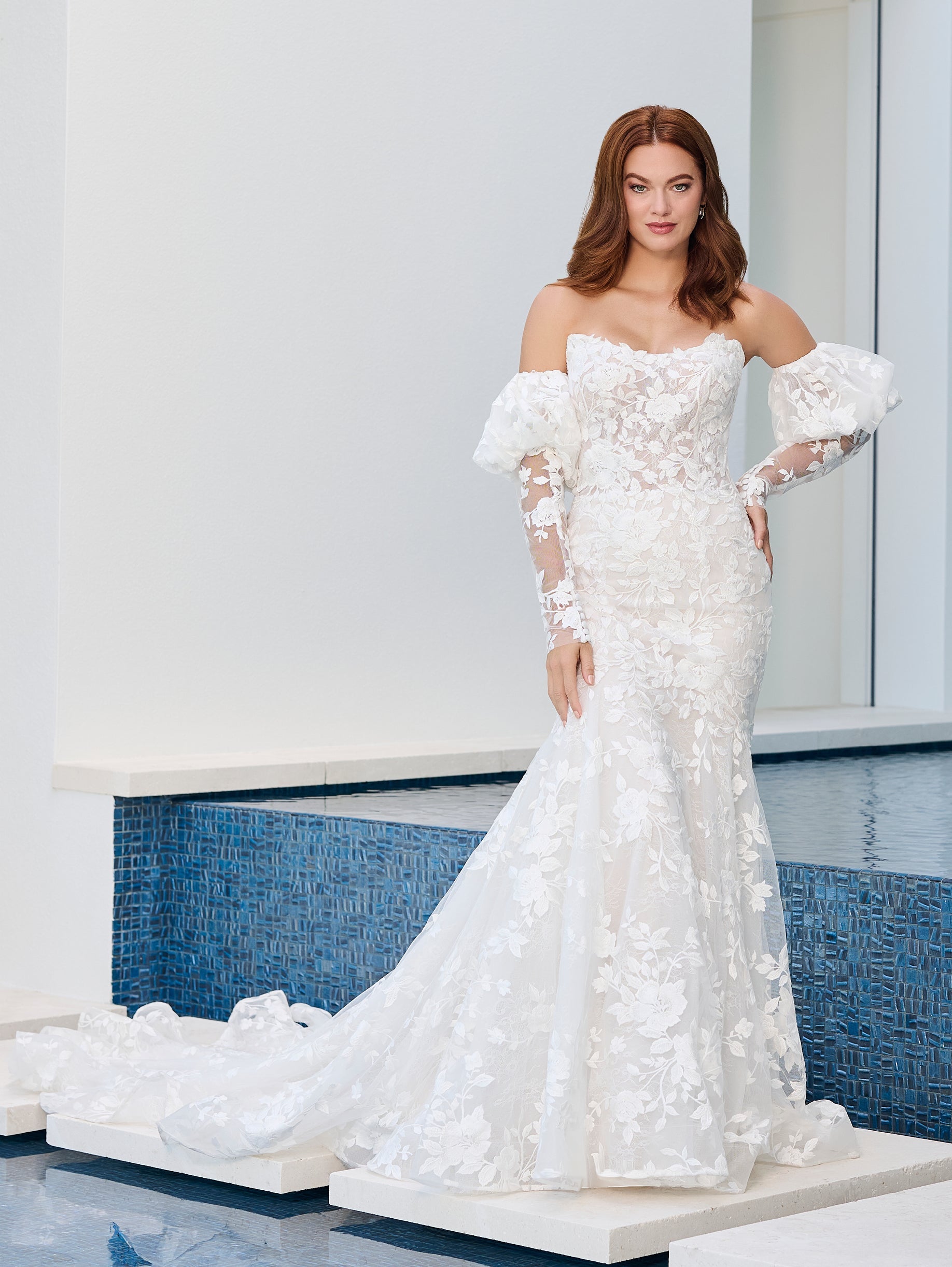 Long Sleeve Mermaid Bridal Gown by Adrianna Papell 31323