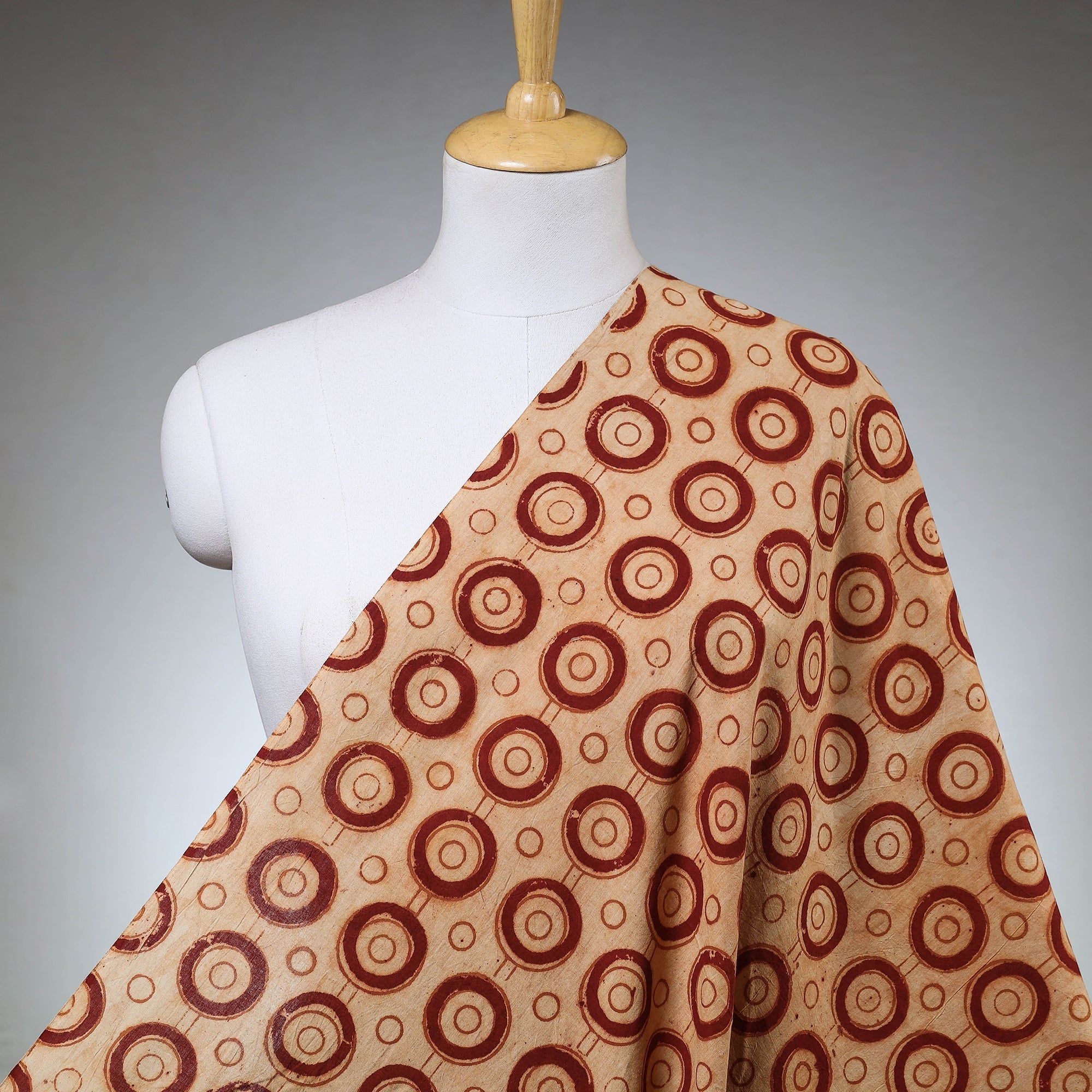 Beige - Kalamkari Block Printed Cotton Apron with Pocket