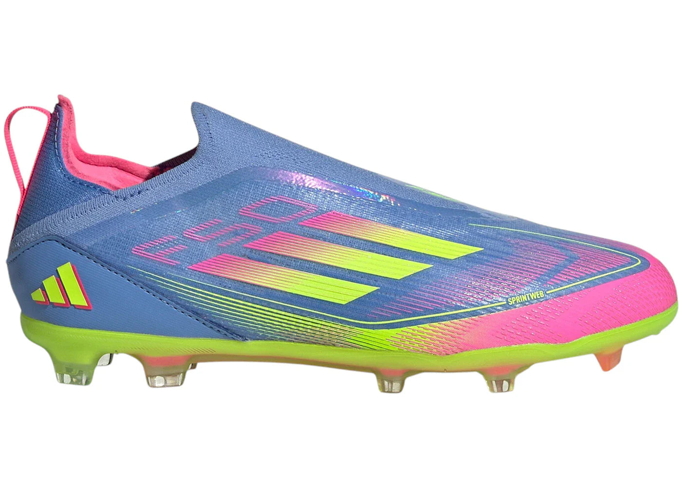 adidas F50 Elite Laceless FG Blue Fusion Lucid Lemon Lucid Pink (Kids)