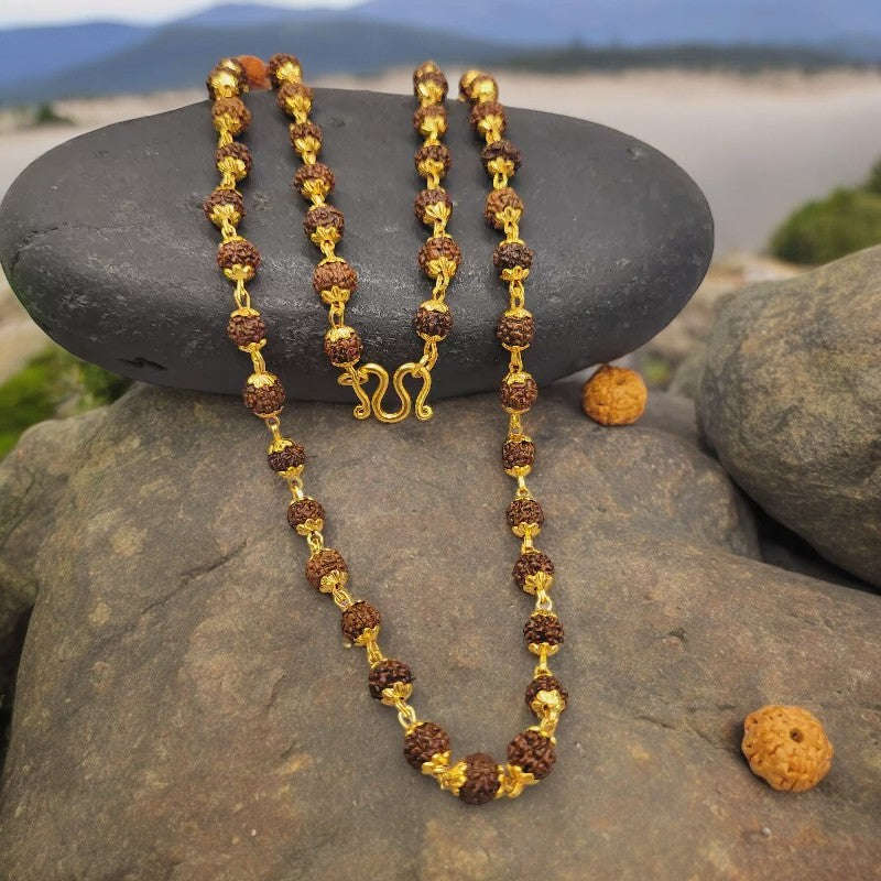 Hindu Gold Plated Rudraksh Mala Minprice Natural Rudraksha Mala