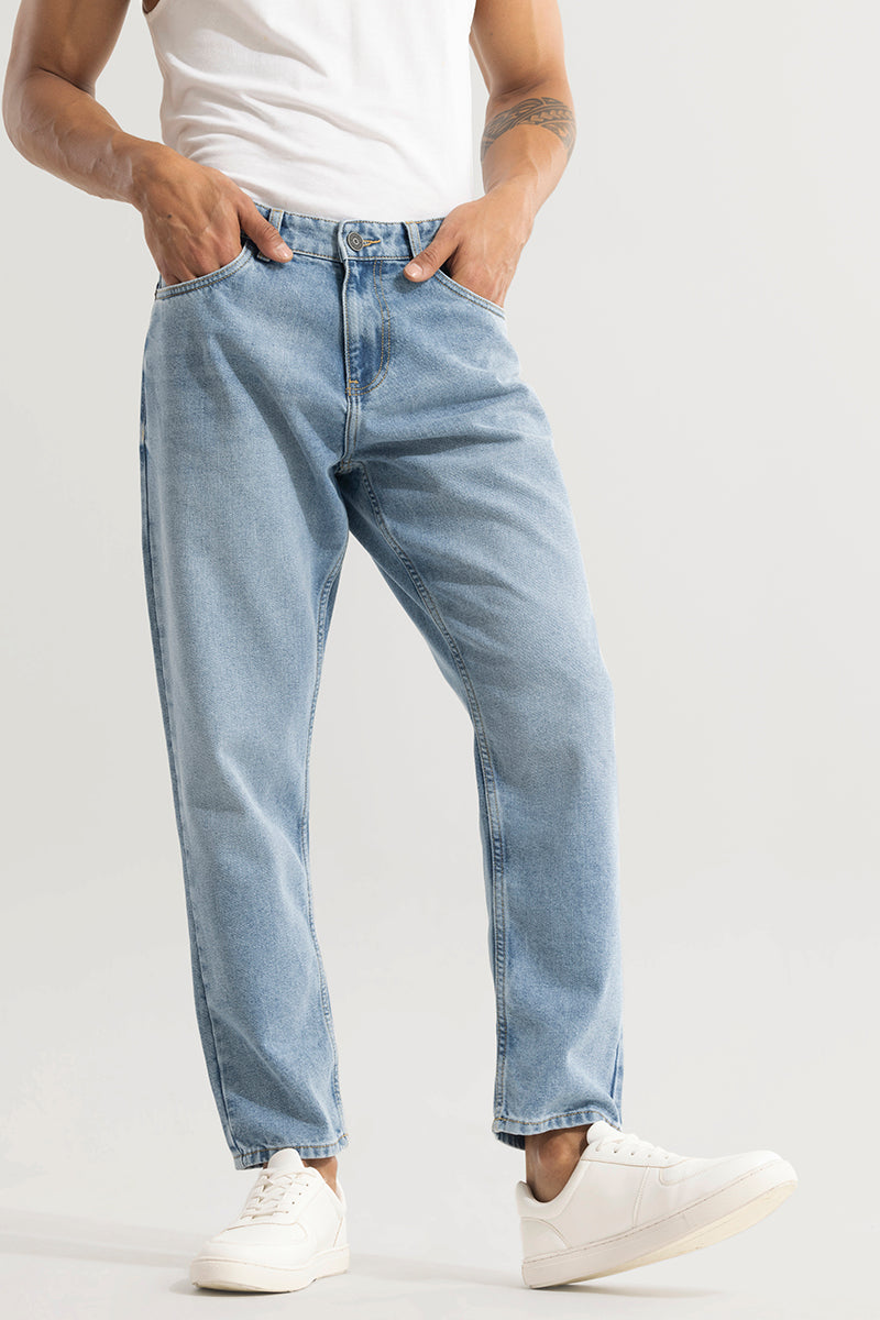 Castor Cerulean Blue Baggy Jeans - Main Image