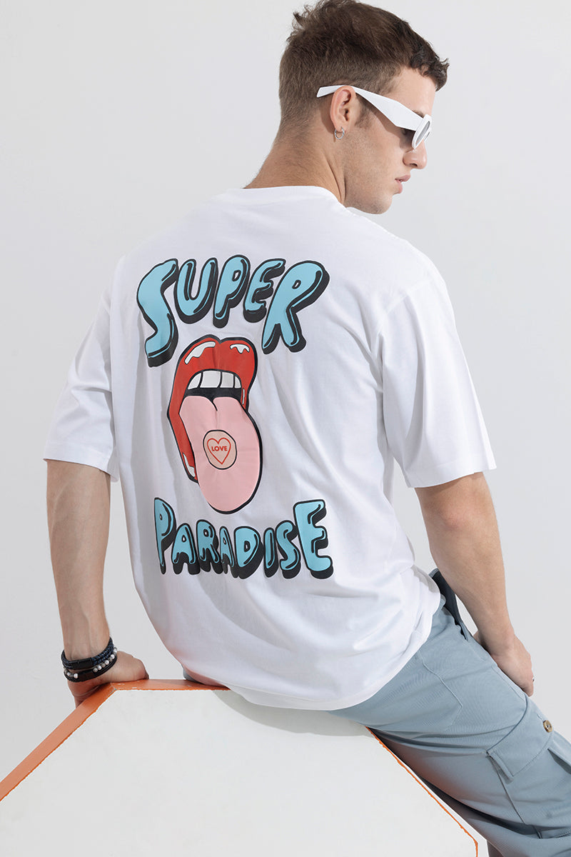 Super Paradise White Oversized T-Shirt - Main Image