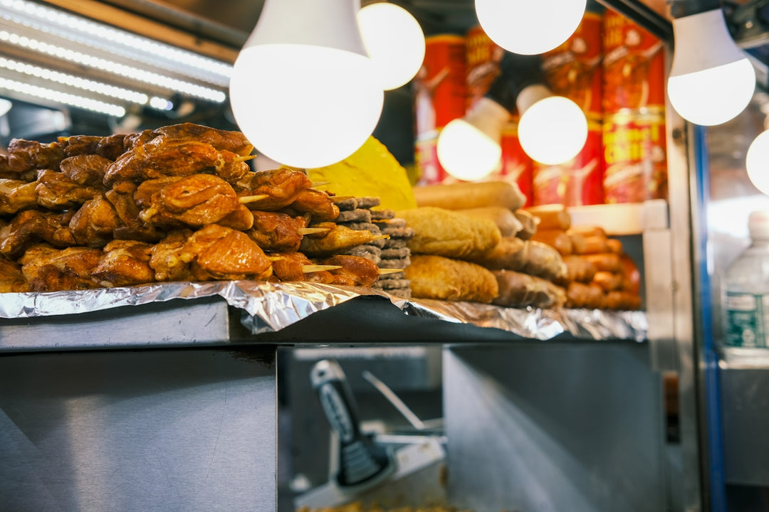 A bunch of food that is on a table