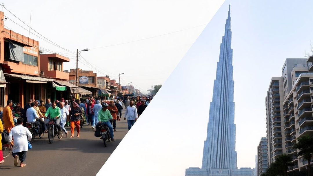 Jabalpur street to Burj Khalifa skyscraper.