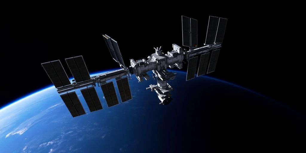 International Space Station orbiting Earth.