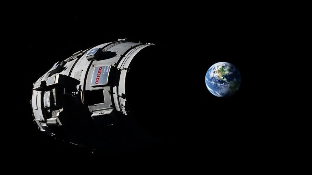 Apollo 13 spacecraft in deep space.