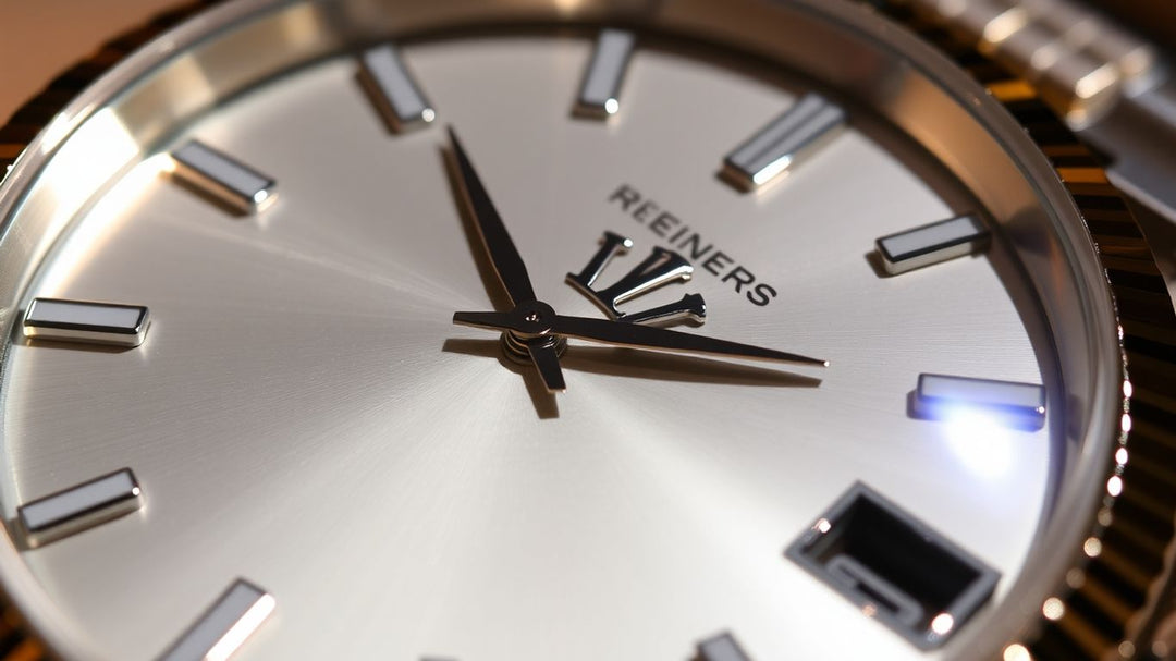 Close-up of a luxury Rolex watch.