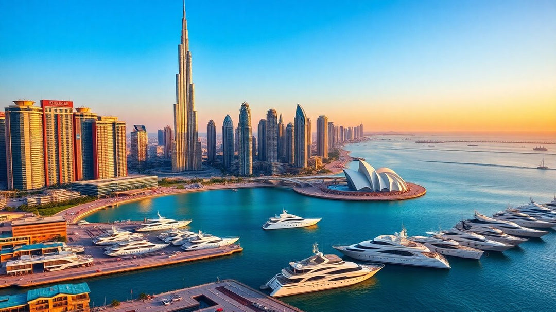 The modern city of Dubai and Burj Khalifa