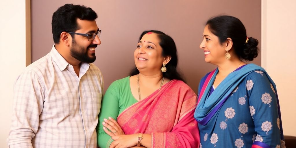 Mitesh and Indu smiling, Raj Shamani gesturing.