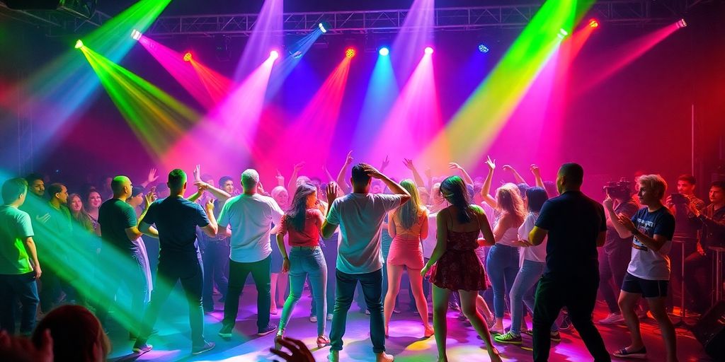 Performers on a brightly lit stage.