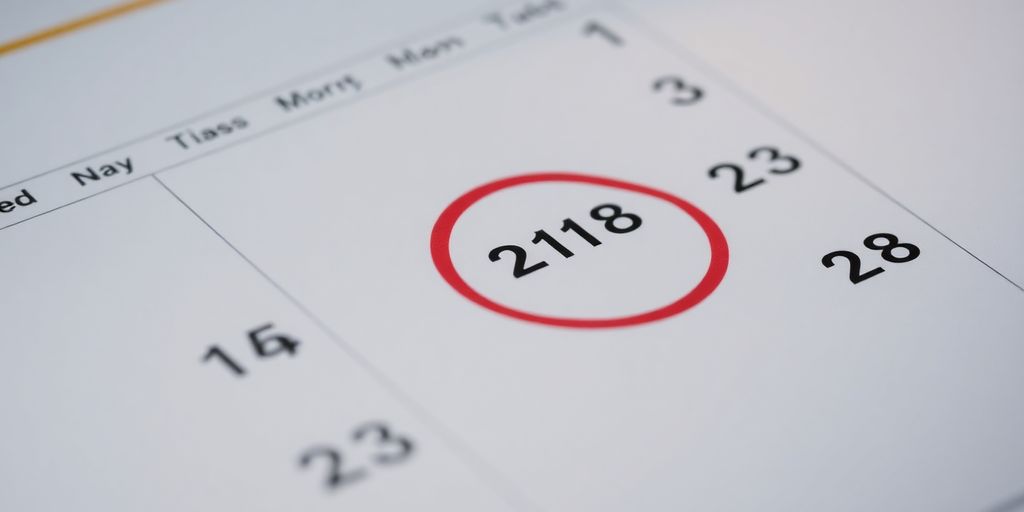 A calendar marking a specific date.