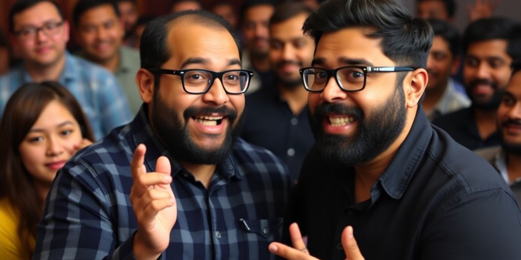 Kunal Kamra jesting with an audience.