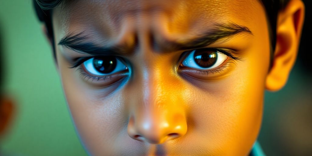 A young Indian student looking frustrated.