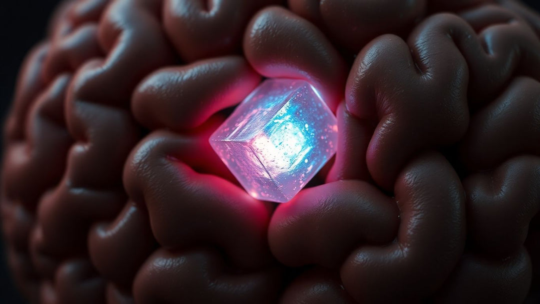 Brain with a large sugar cube inside.