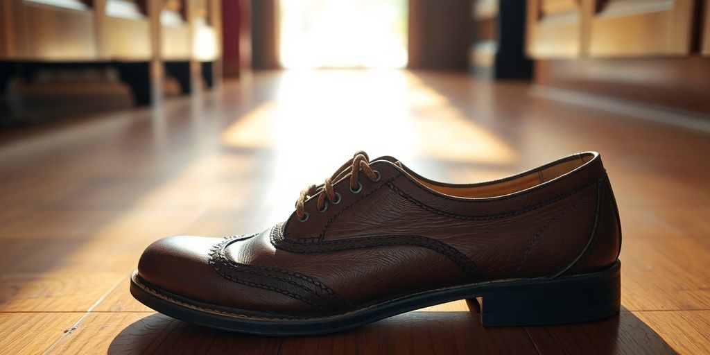 Vintage Bata shoe in a sunlit Indian home.