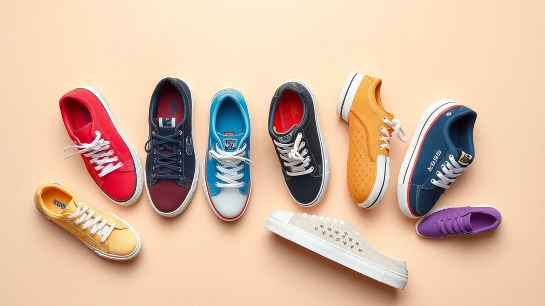 Affordable stylish sneakers on a neutral background.