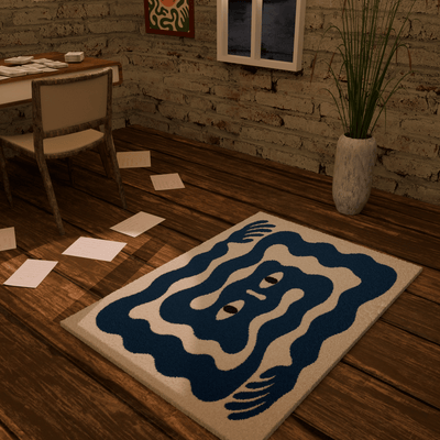 Anxiety hands emotion Tufted Rug