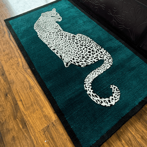 Royal White cheetah Machine Made Rug