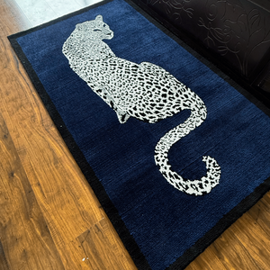 Royal White cheetah Machine Made Rug