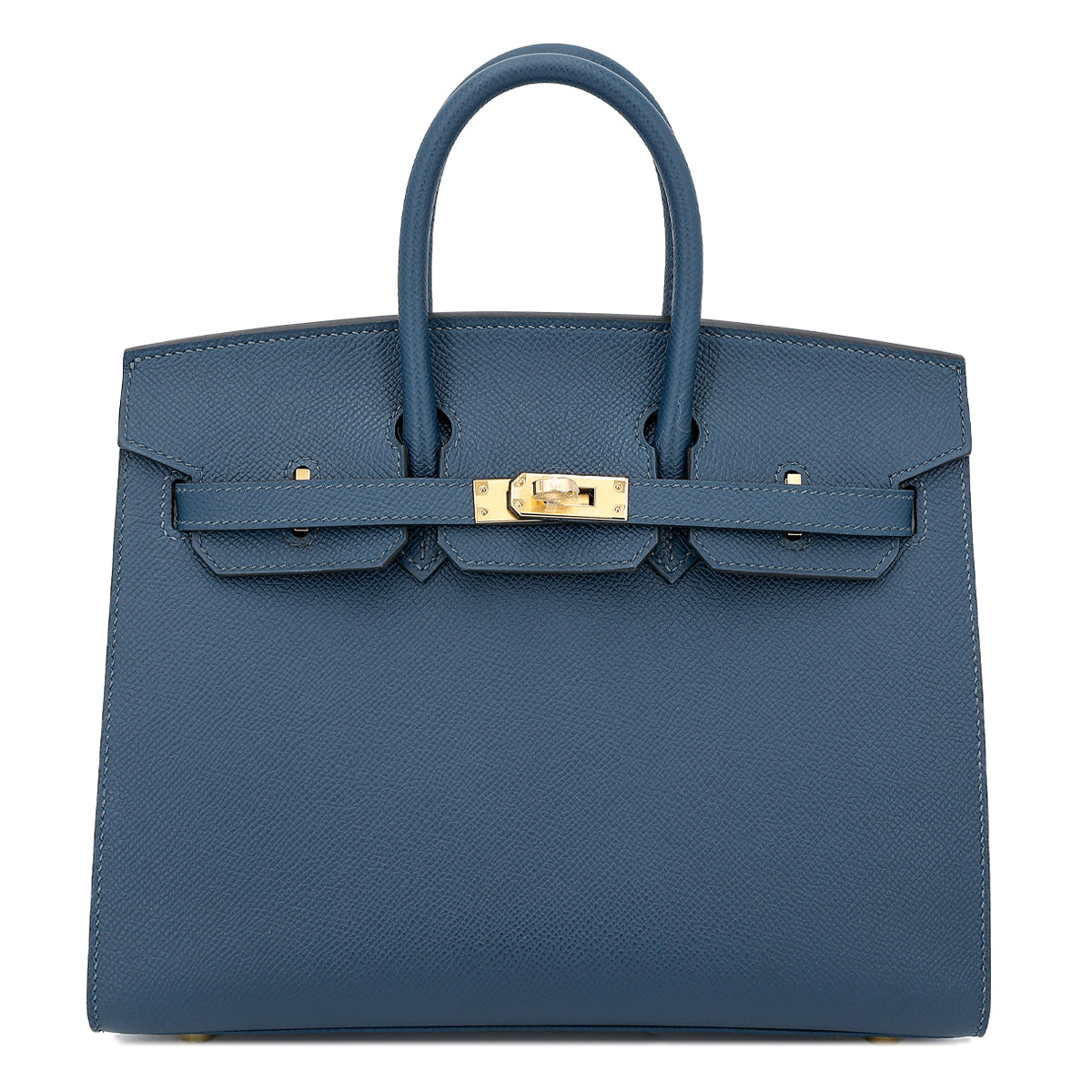 HERMÈS Birkin 25 Sellier Bleu de Prusse (7P) Epsom Gold hardware