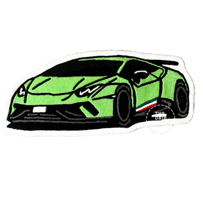 Green Sports Car  Hand Tufted Rug
