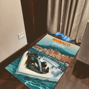 Monaco Fan Art Printed Washable Rug