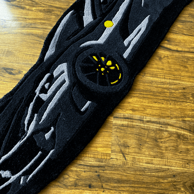 Black super Car Hand Tufted Rug