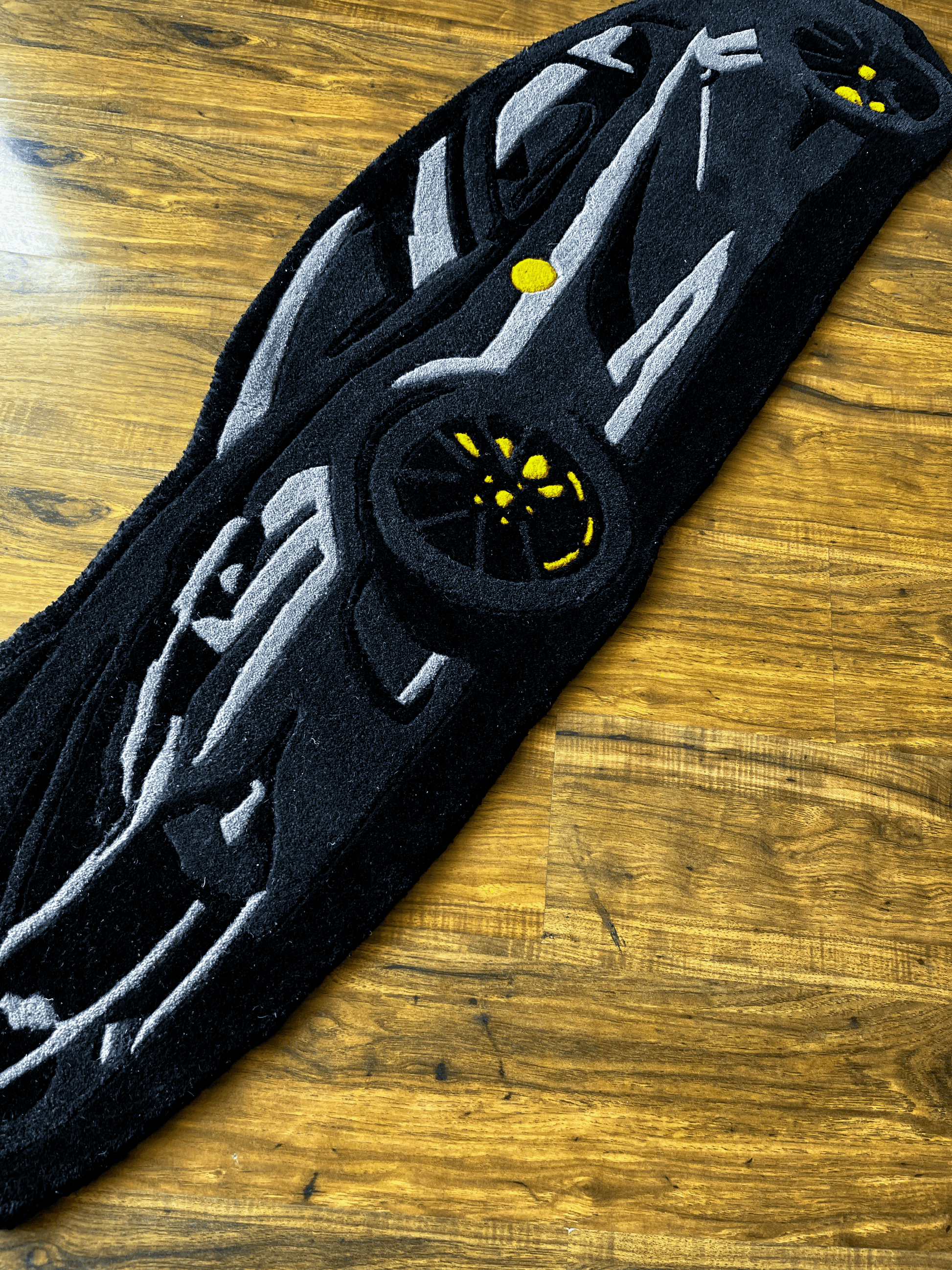 Black super Car Hand Tufted Rug