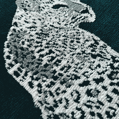 Royal White cheetah Machine Made Rug