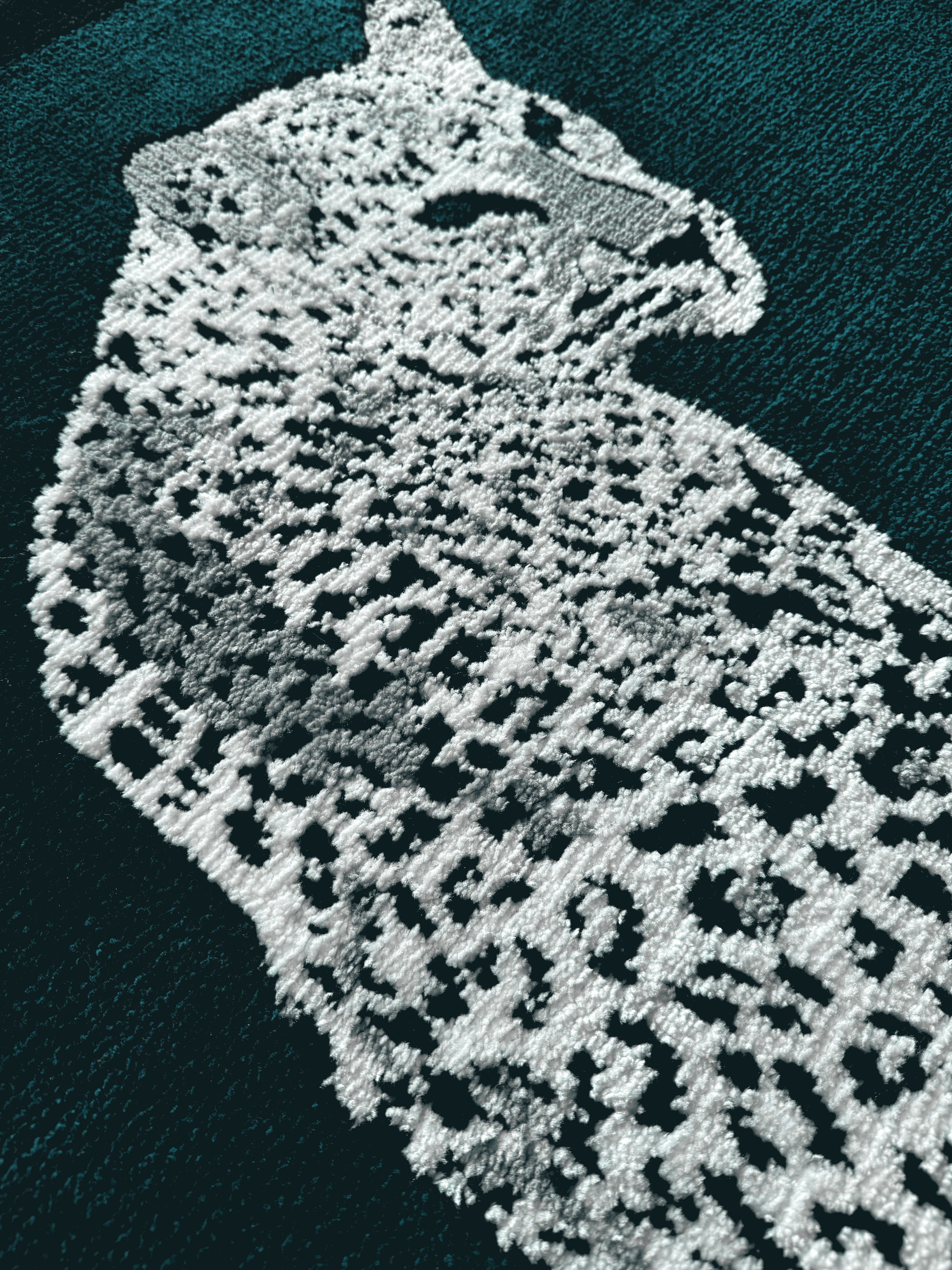 Royal White cheetah Machine Made Rug