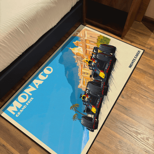 Monaco Fan art Printed Washable Rug