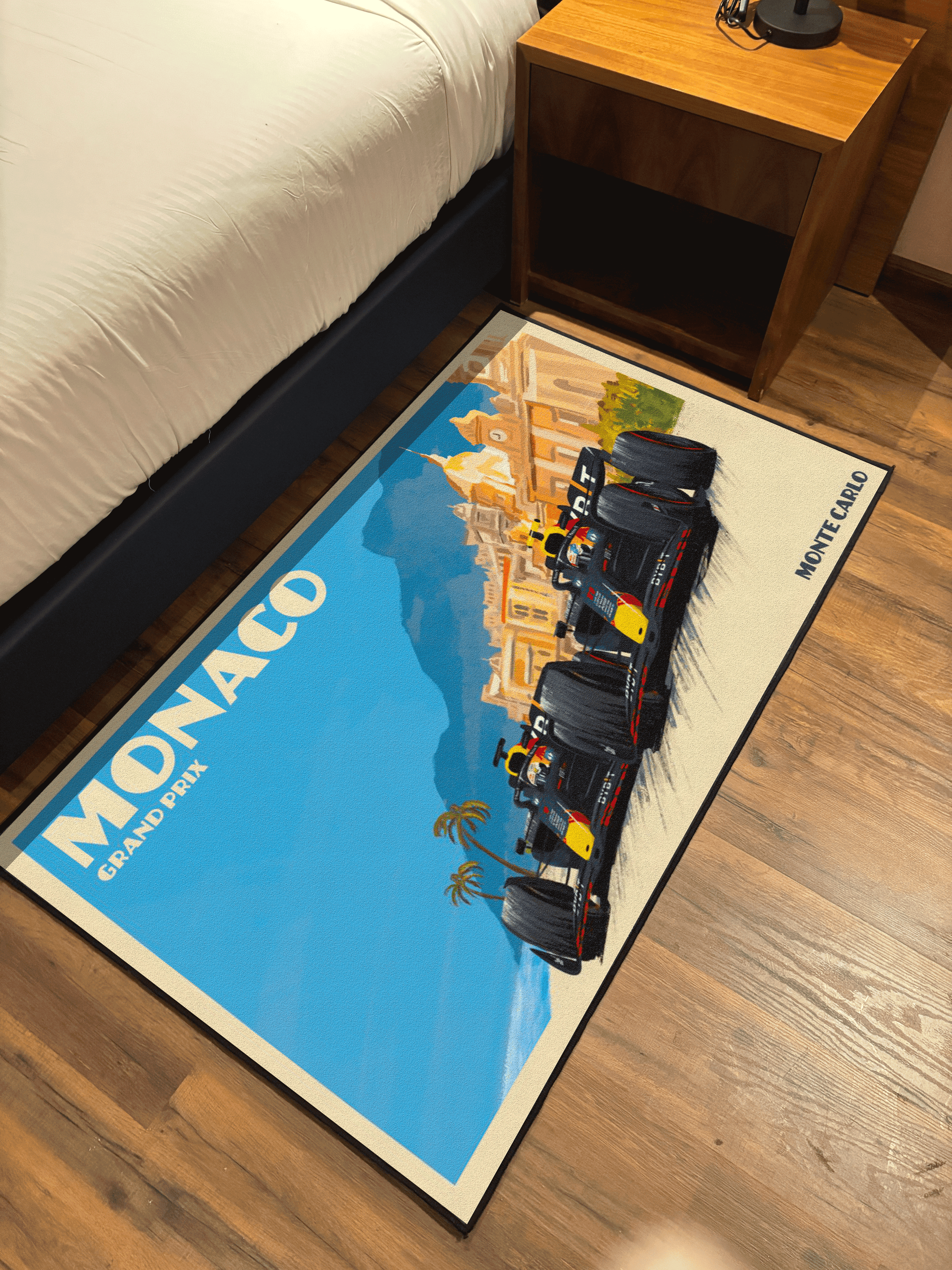 Monaco Fan art Printed Washable Rug