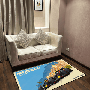 Monaco Fan art Printed Washable Rug
