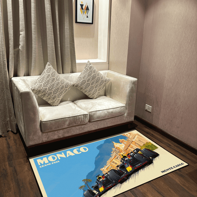 Monaco Fan art Printed Washable Rug