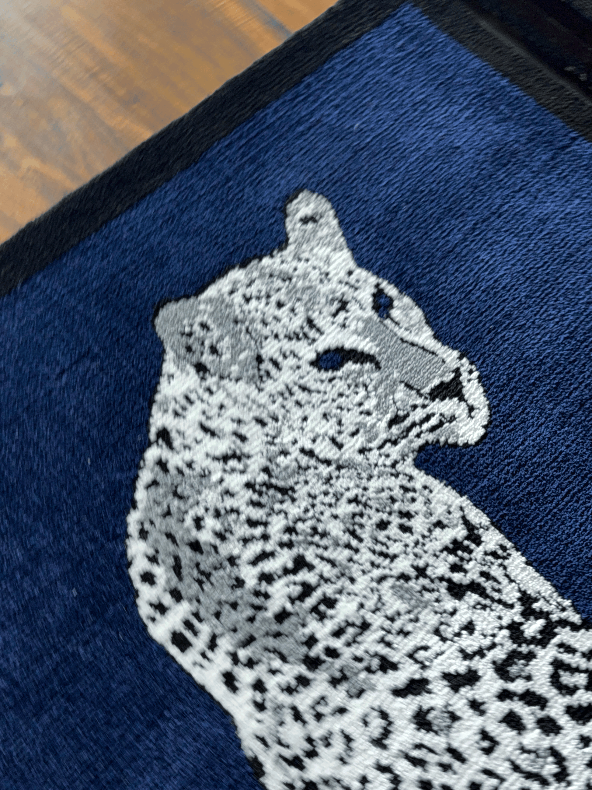 Royal White cheetah Machine Made Rug