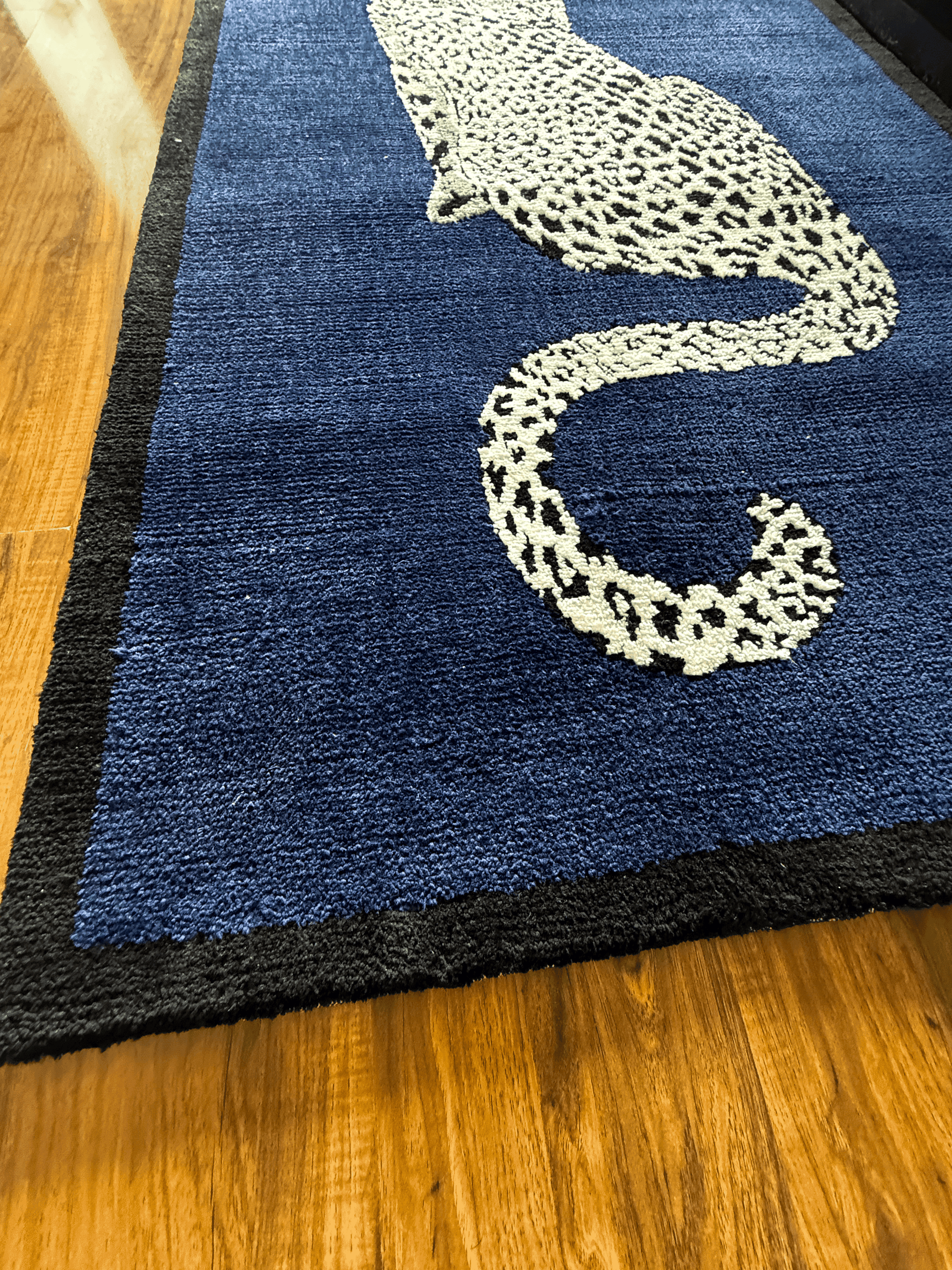 Royal White cheetah Machine Made Rug