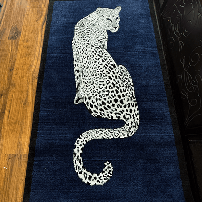 Royal White cheetah Machine Made Rug