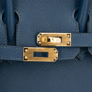 HERMÈS Birkin 25 Sellier Bleu de Prusse (7P) Epsom Gold hardware