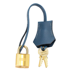 HERMÈS Birkin 25 Sellier Bleu de Prusse (7P) Epsom Gold hardware