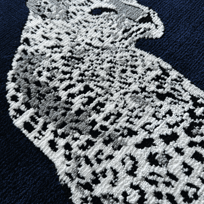 Royal White cheetah Machine Made Rug