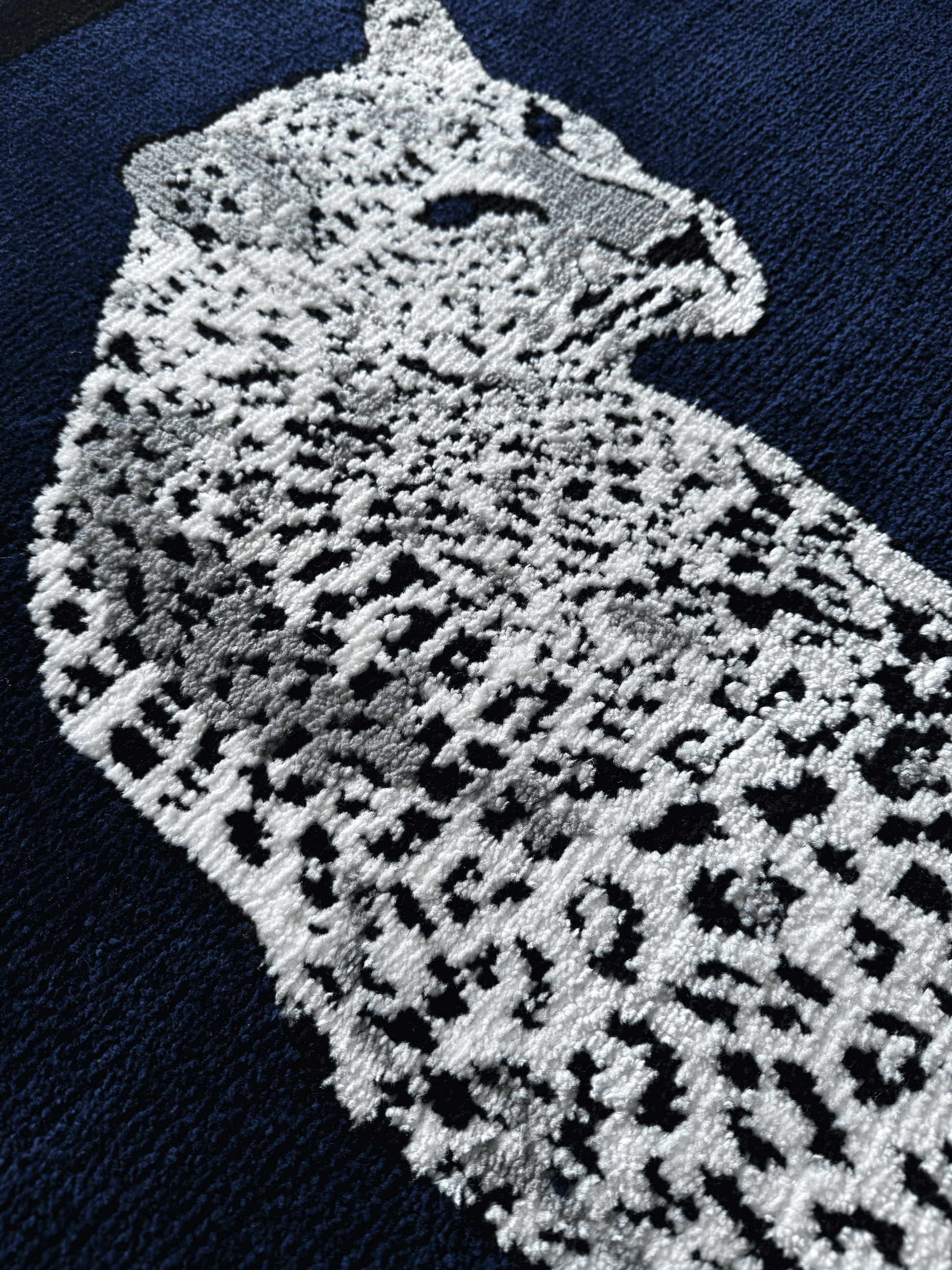 Royal White cheetah Machine Made Rug