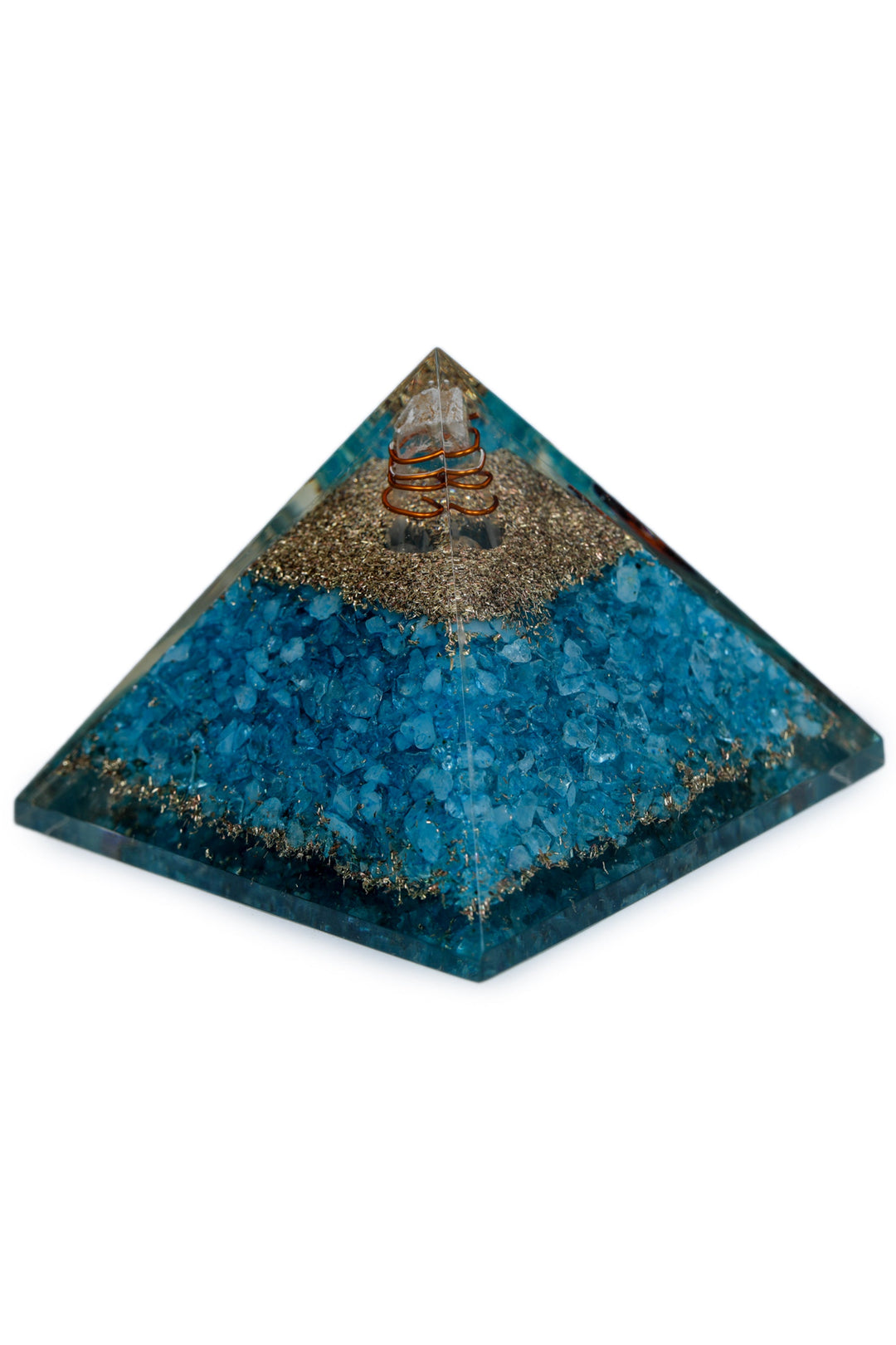 Firoza Orgonite Pyramid for Positivity Vastu Decorative Showpiece