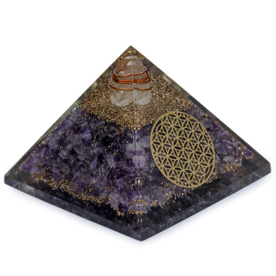 Amethyst Orgonite Feng Shui & Vastu Pyramid Decorative Showpiece