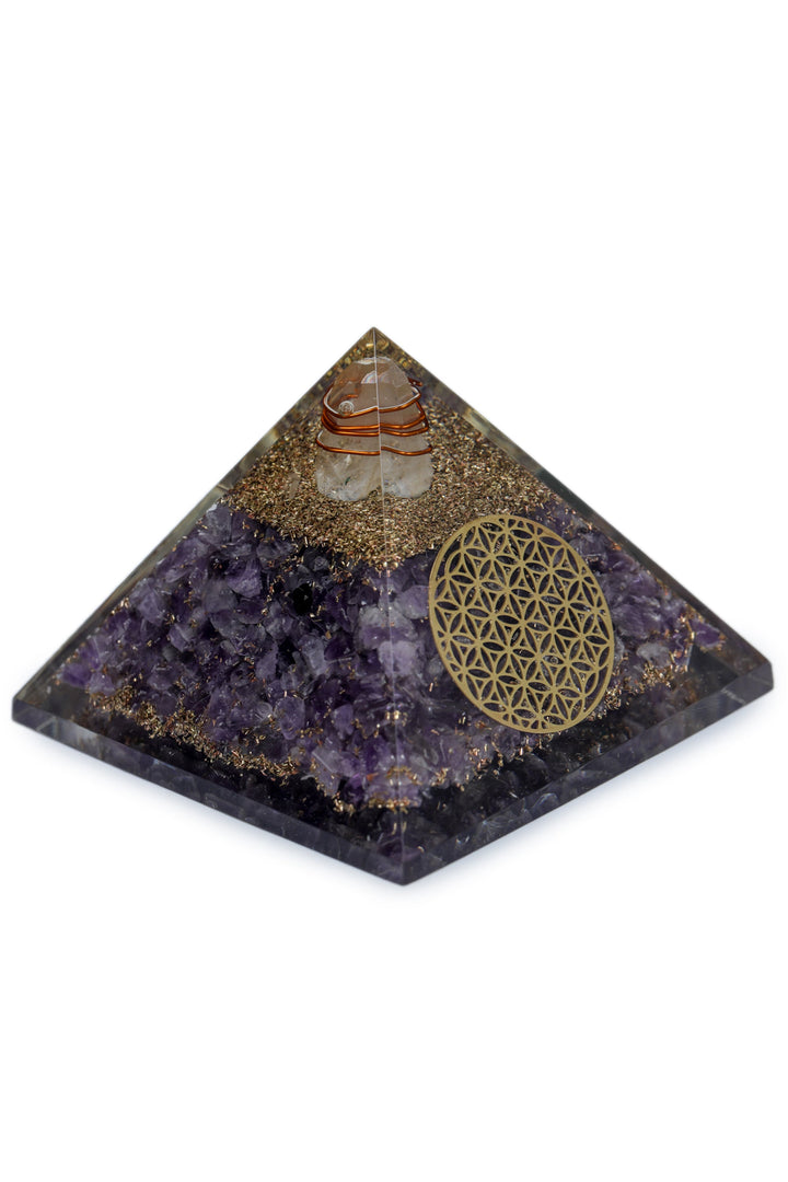 Amethyst Orgonite Feng Shui & Vastu Pyramid Decorative Showpiece