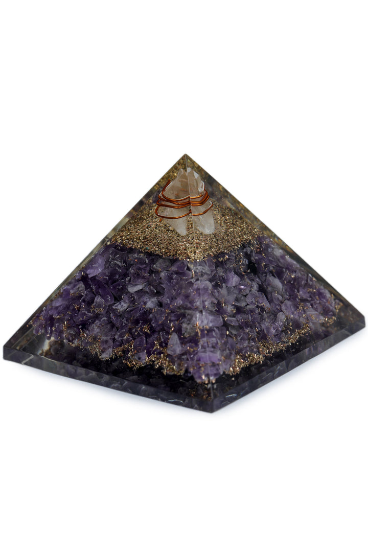 Amethyst Orgonite Feng Shui & Vastu Pyramid Decorative Showpiece