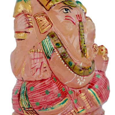 Rose Quartz Ganpati Made by Real Crystal