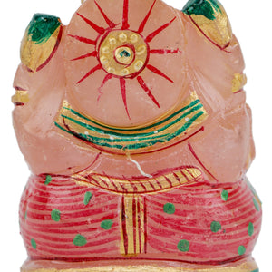 Rose Quartz Ganpati Made by Real Crystal