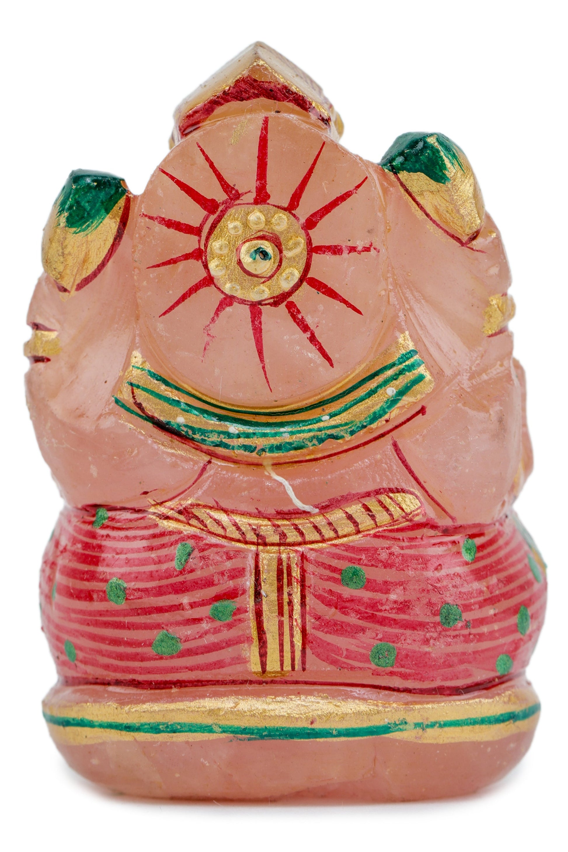 Rose Quartz Ganpati Made by Real Crystal